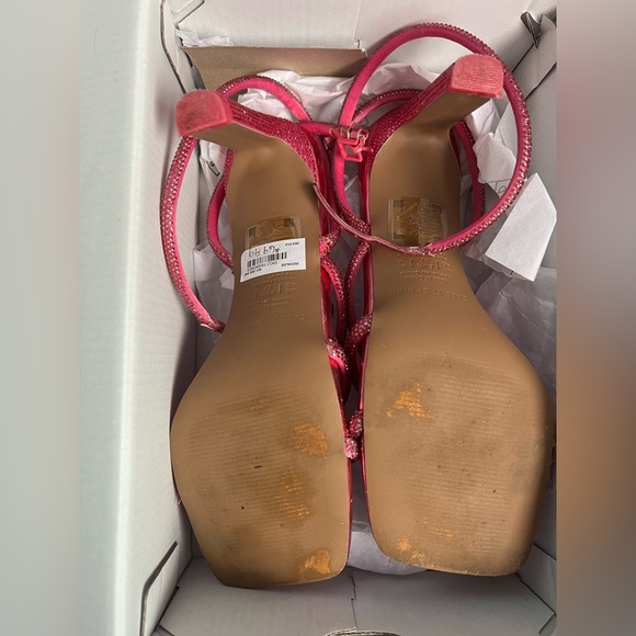 PINK RHINESTONES STRAPPY HEELS - Picture 9 of 9